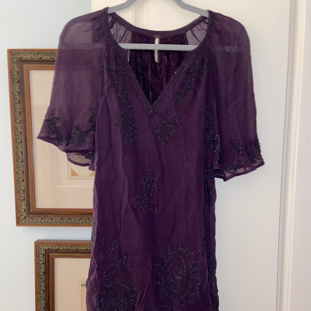 Free people purple beaded dress